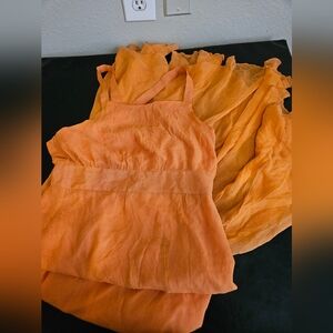 Line & Dot Peach Silk Dress